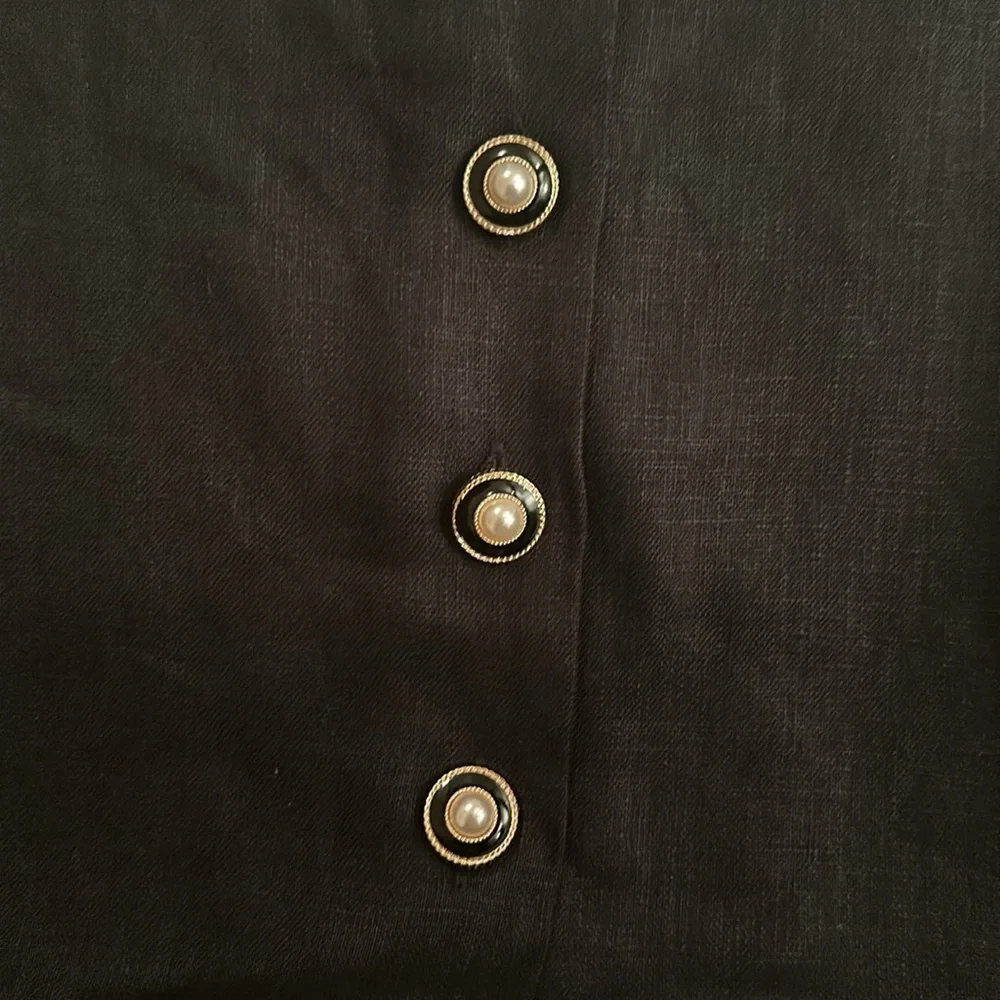 NEW Reformation Roxy Linen Two Piece Skort in Black White Contrast | size 2 - Picture 10 of 11